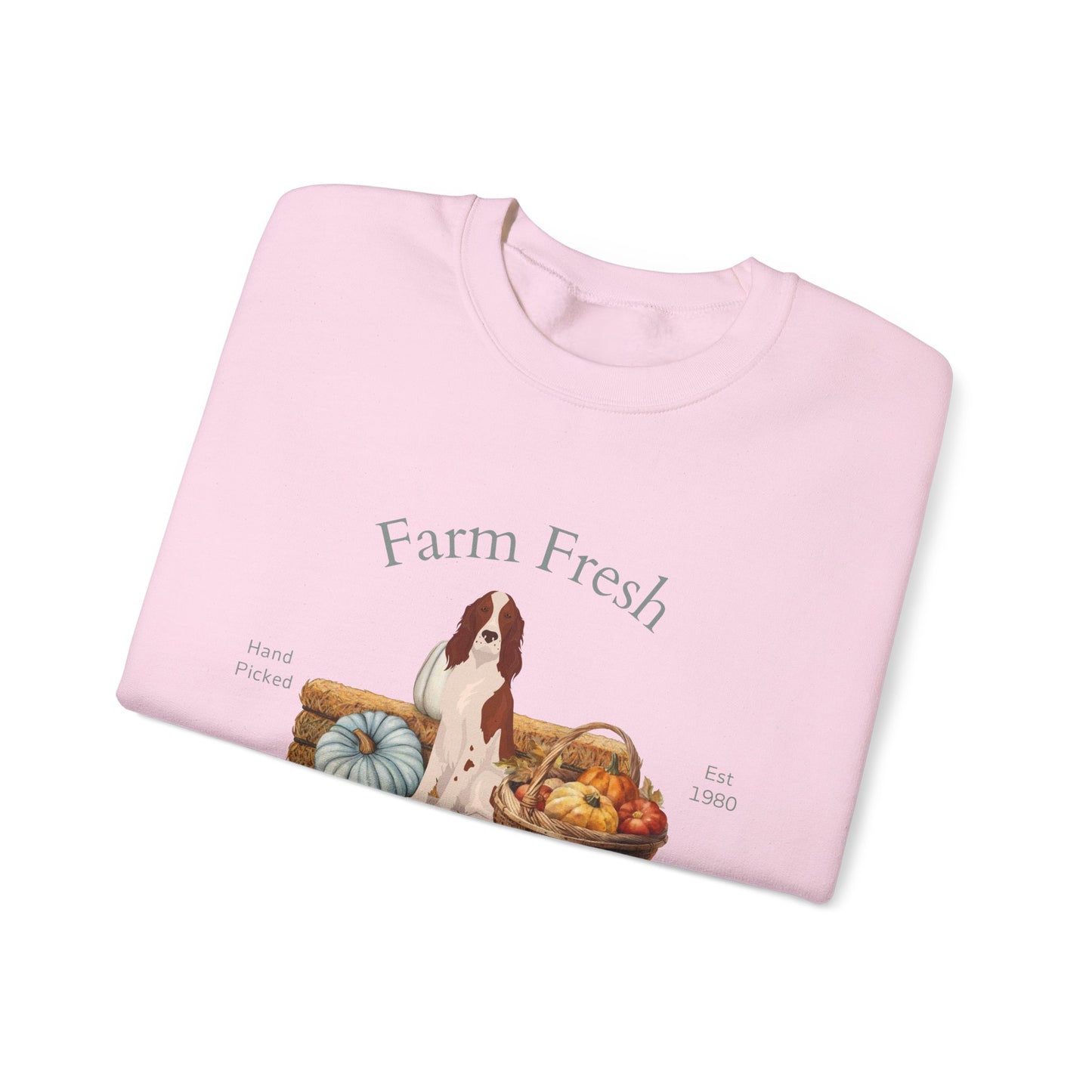 Irish Red and White Setter Dog Fall Farm Fresh Unisex Heavy Blend Crewneck Sweatshirt