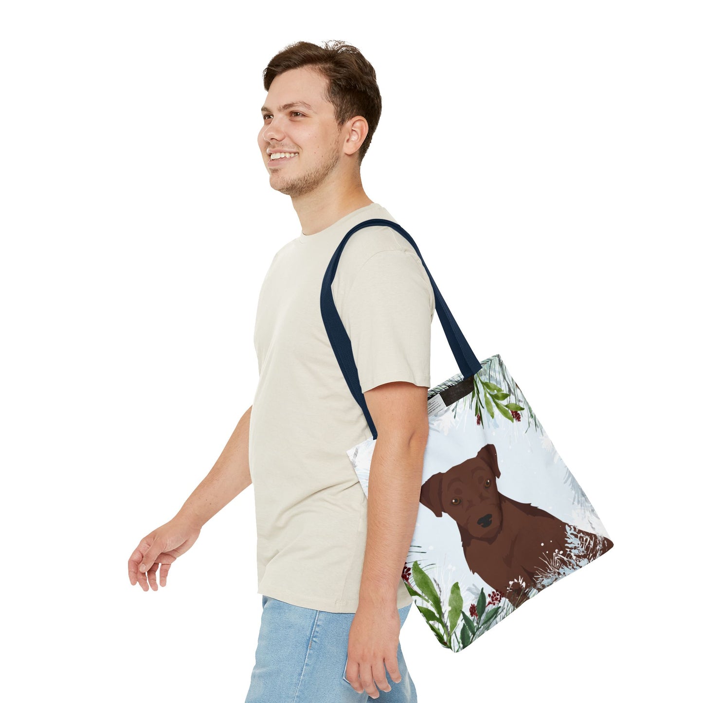 Patterdale Terrier Dog Christmas Holiday Tote Bag 16x16