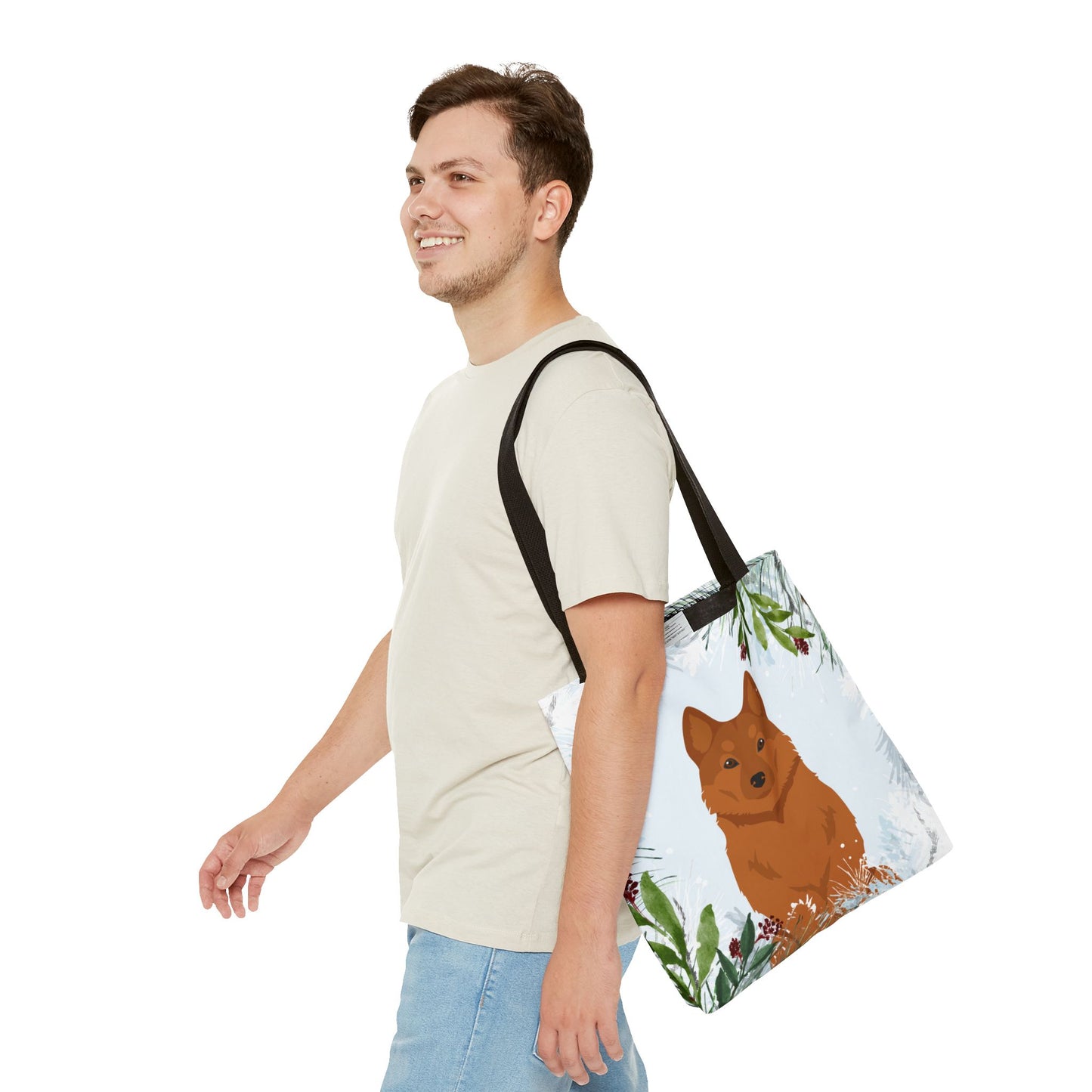 Finnish Spitz Dog Christmas Holiday Tote Bag 16x16