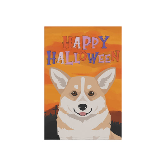 Pembroke Welsh Corgi Dog Halloween Garden Flag