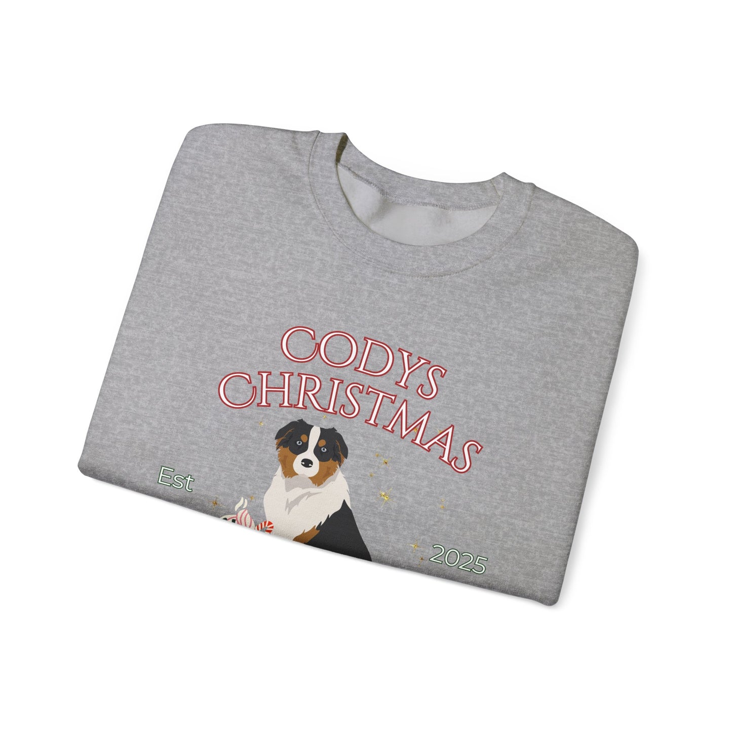 Australian Shepherd Dog Christmas Social Club Unisex Heavy Blend Crewneck Sweatshirt Custom Name
