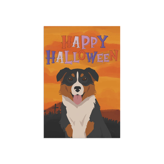 English Shepherd Dog Halloween Garden Flag