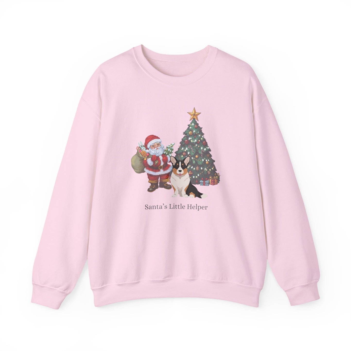 Cardigan Welsh Corgi Dog Santa's Little Helper Unisex Heavy Blend Crewneck Sweatshirt