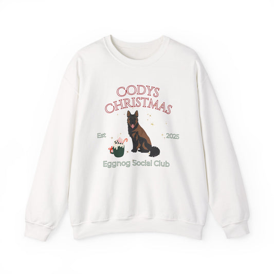 German Shepherd Dog Christmas Social Club Unisex Heavy Blend Crewneck Sweatshirt Custom Name