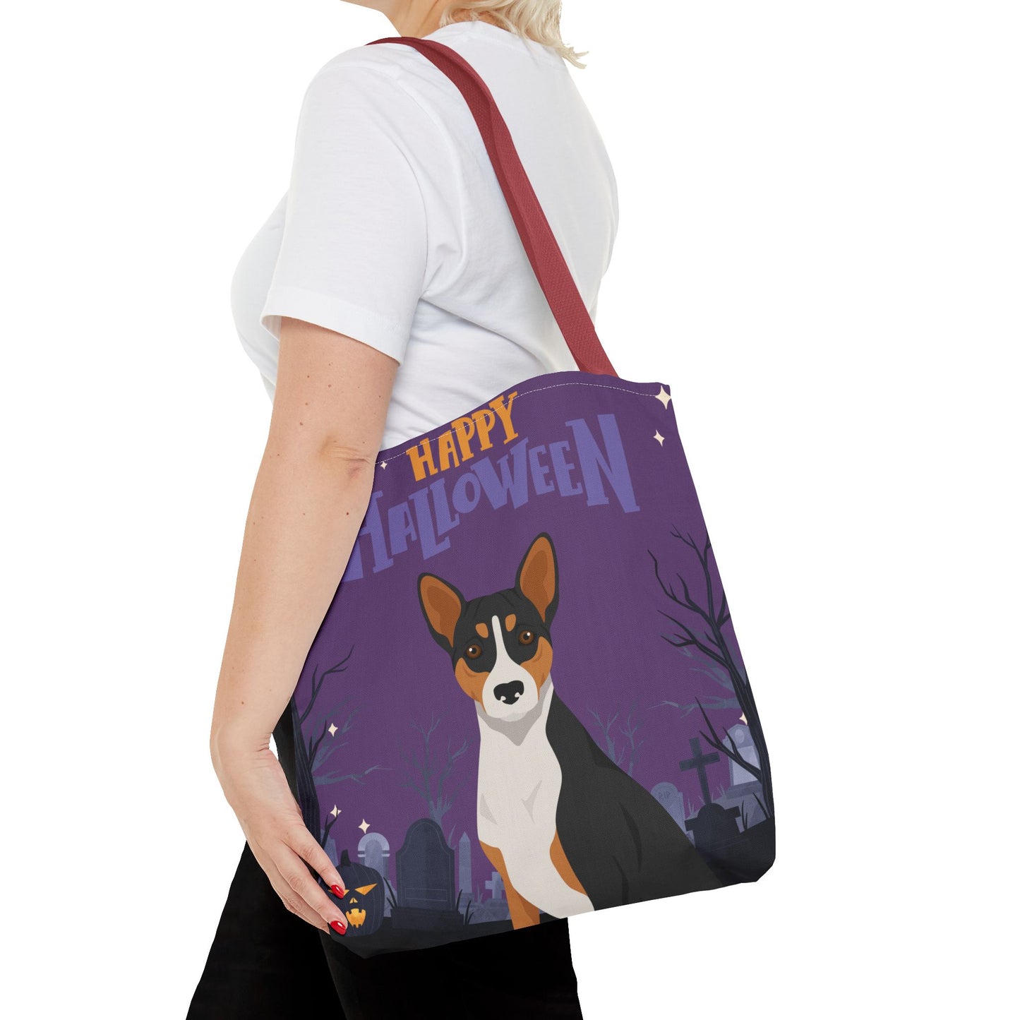 Basenji Dog Happy Halloween Tote Bag 16x16