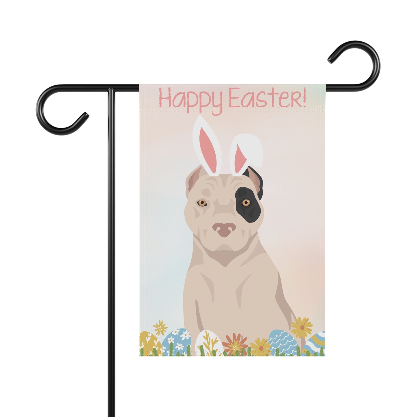 American Pitbull Terrier Dog Happy Easter Garden Flag
