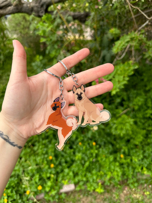Hallefors Elkhound Dog 2.5in Acrylic Keychain