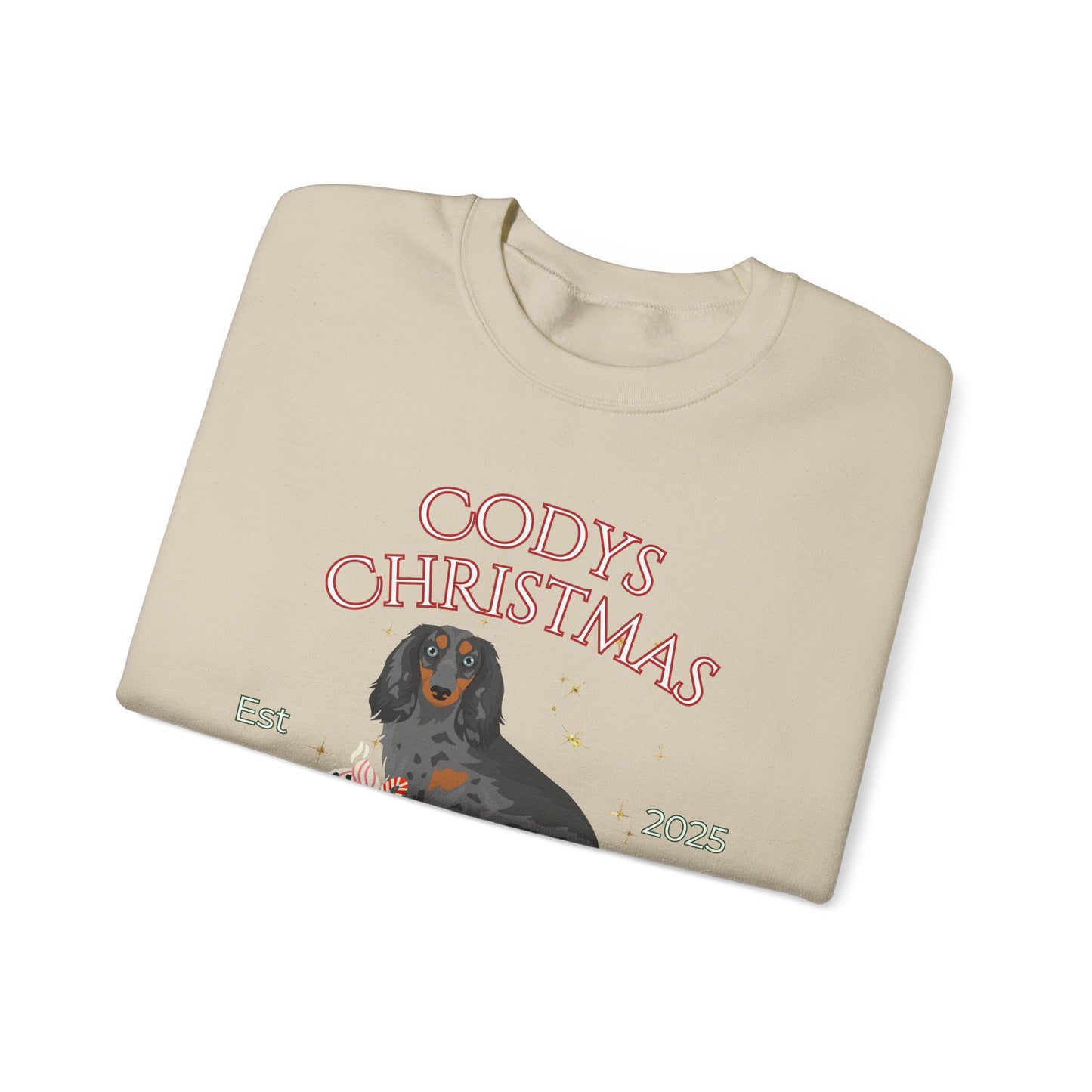 Dachshund Dog Christmas Social Club Unisex Heavy Blend Crewneck Sweatshirt Custom Name
