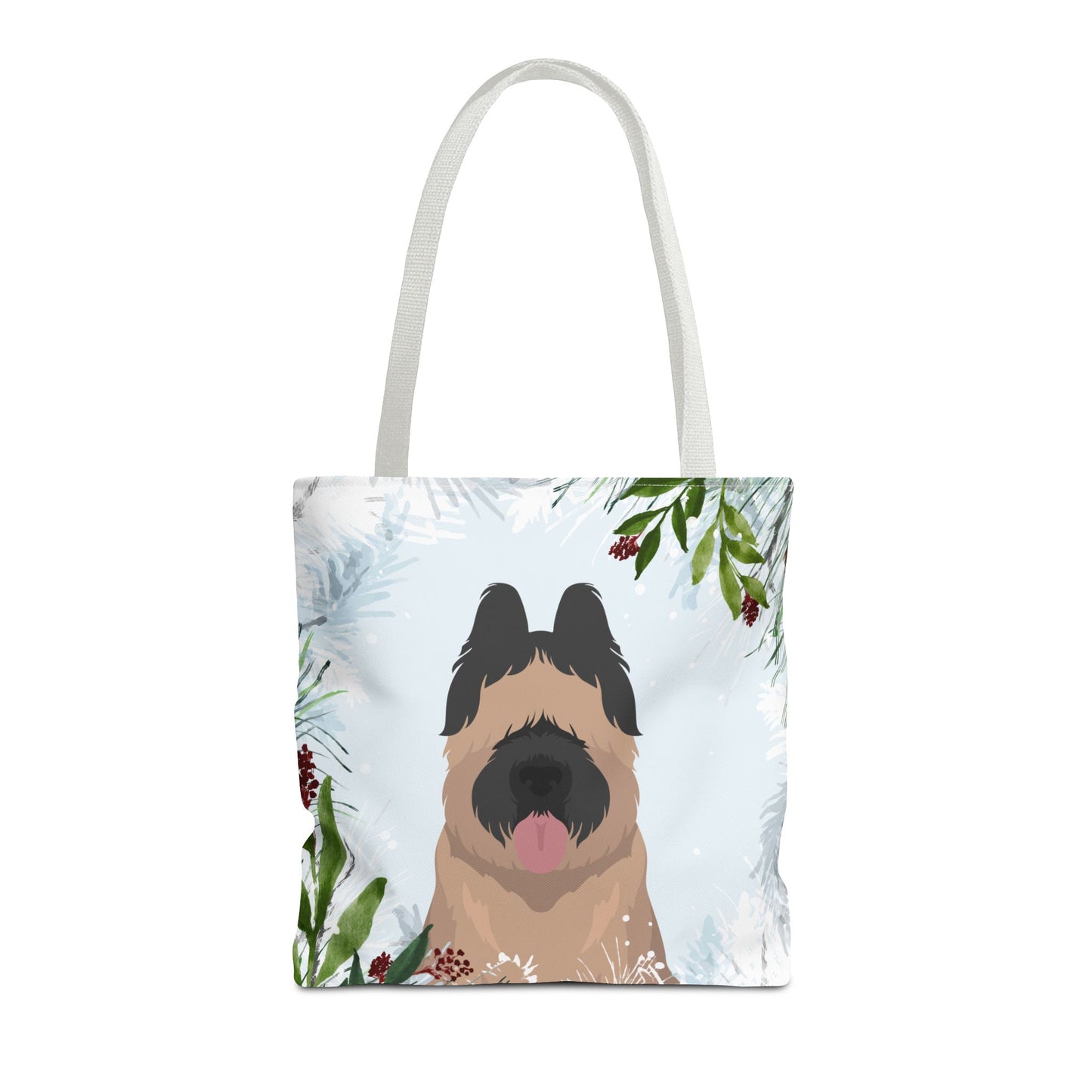 Briard Dog Christmas Holiday Tote Bag 16x16