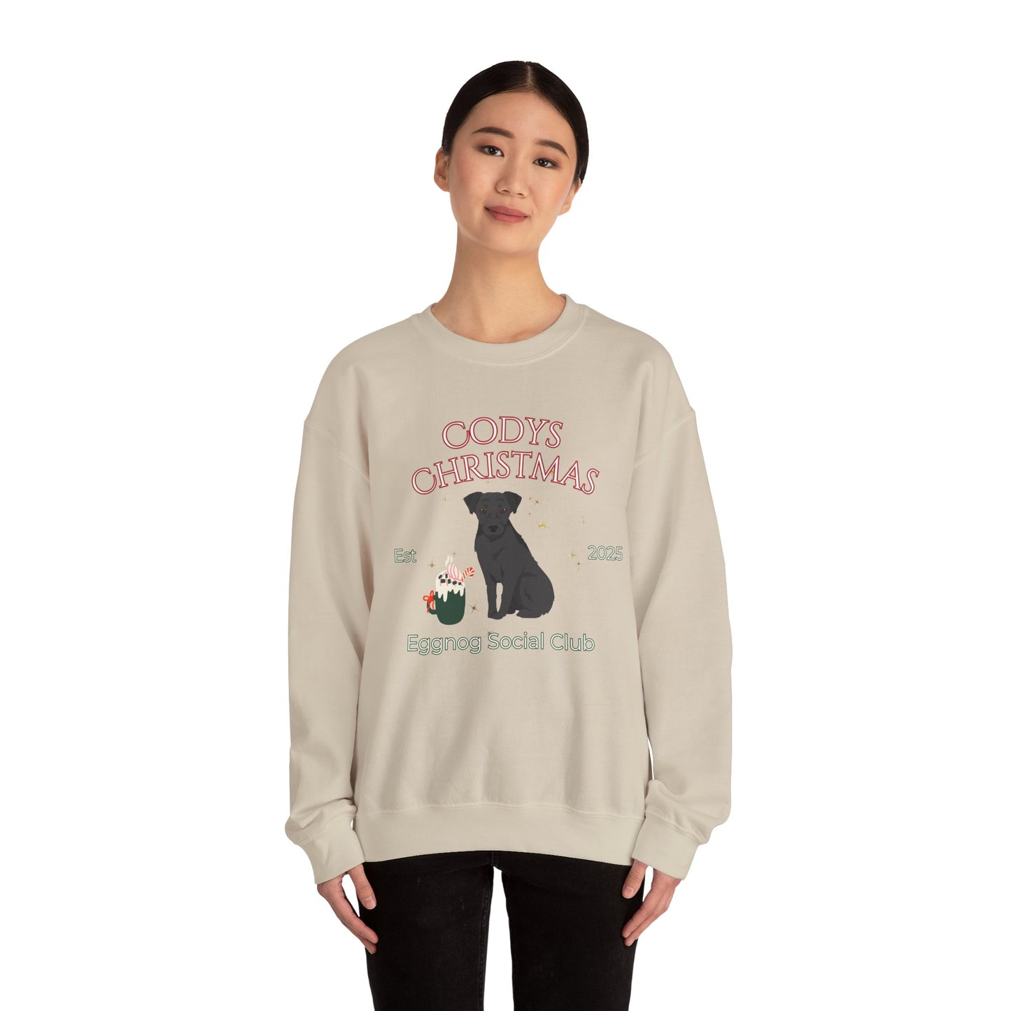 Patterdale Terrier Dog Christmas Social Club Unisex Heavy Blend Crewneck Sweatshirt Custom Name