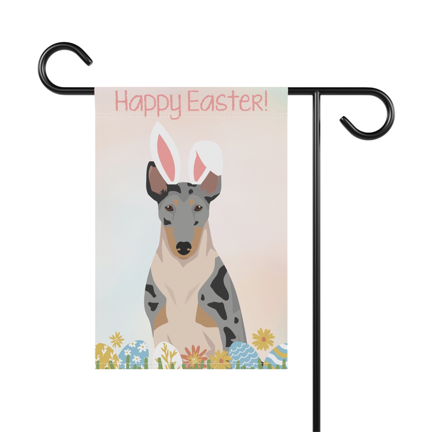 Smooth Collie Dog Happy Easter Garden Flag