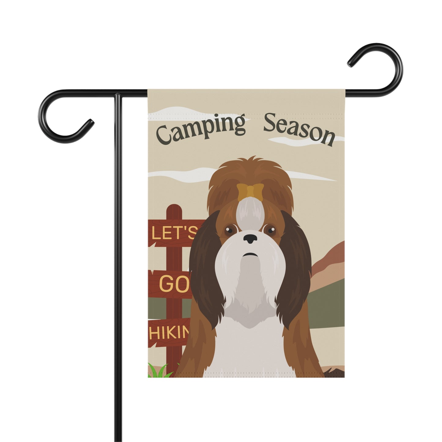 Shih Tzu Dog Camping Garden Flag