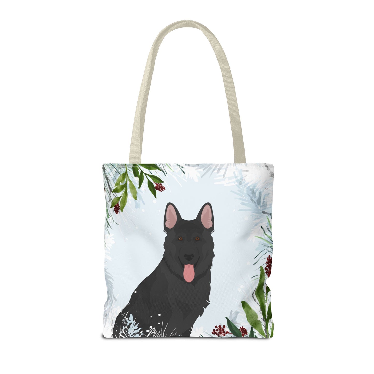 German Shepherd Dog Christmas Holiday Tote Bag 16x16