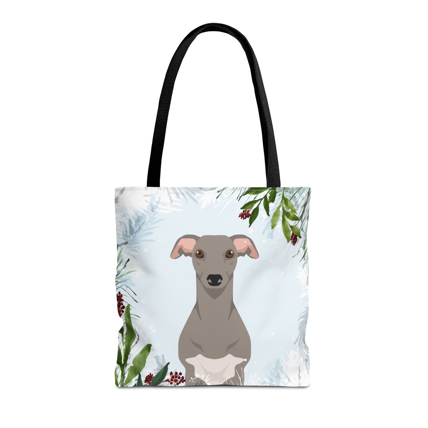 Whippet Dog Christmas Holiday Tote Bag 16x16