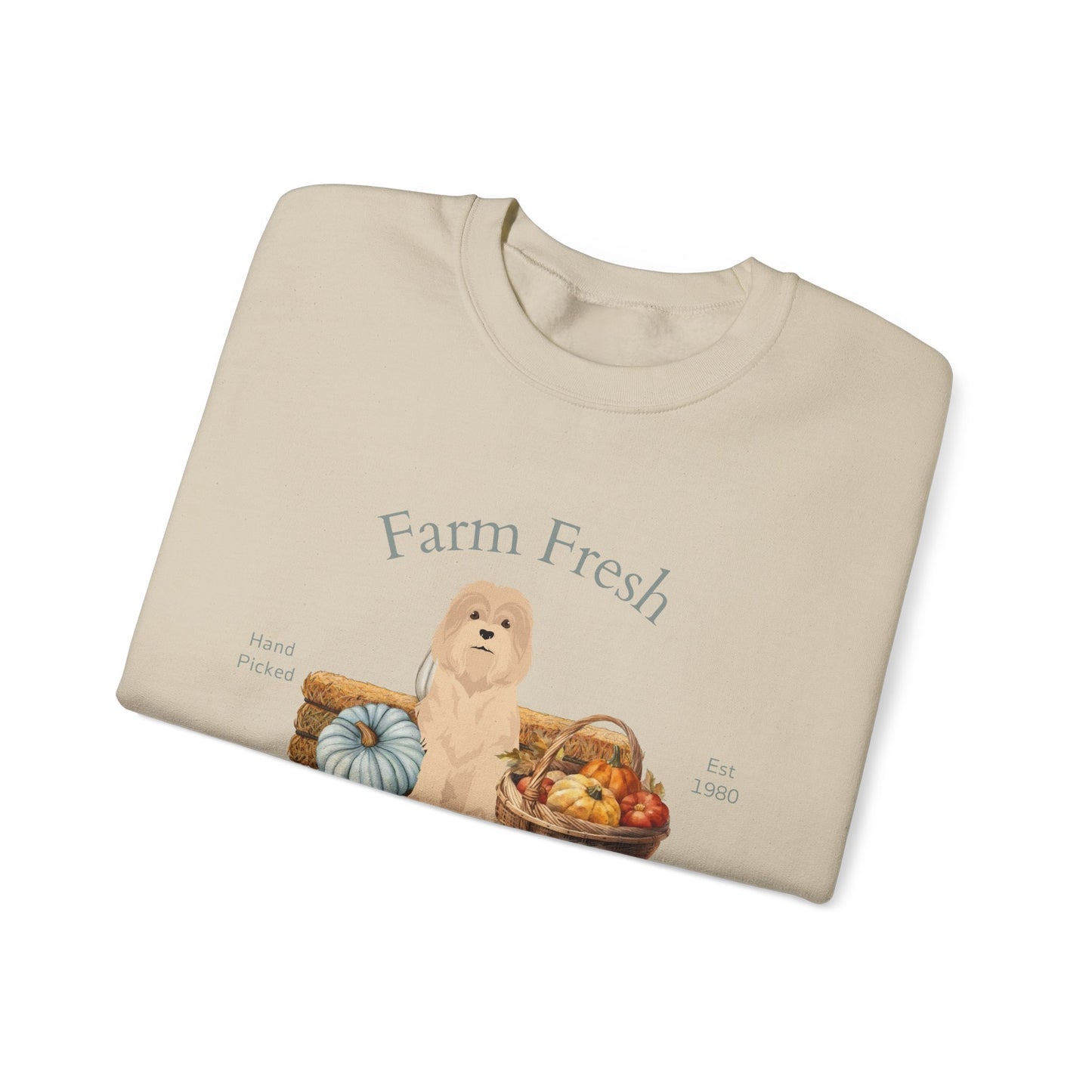 Lowchen Dog Fall Farm Fresh Unisex Heavy Blend Crewneck Sweatshirt