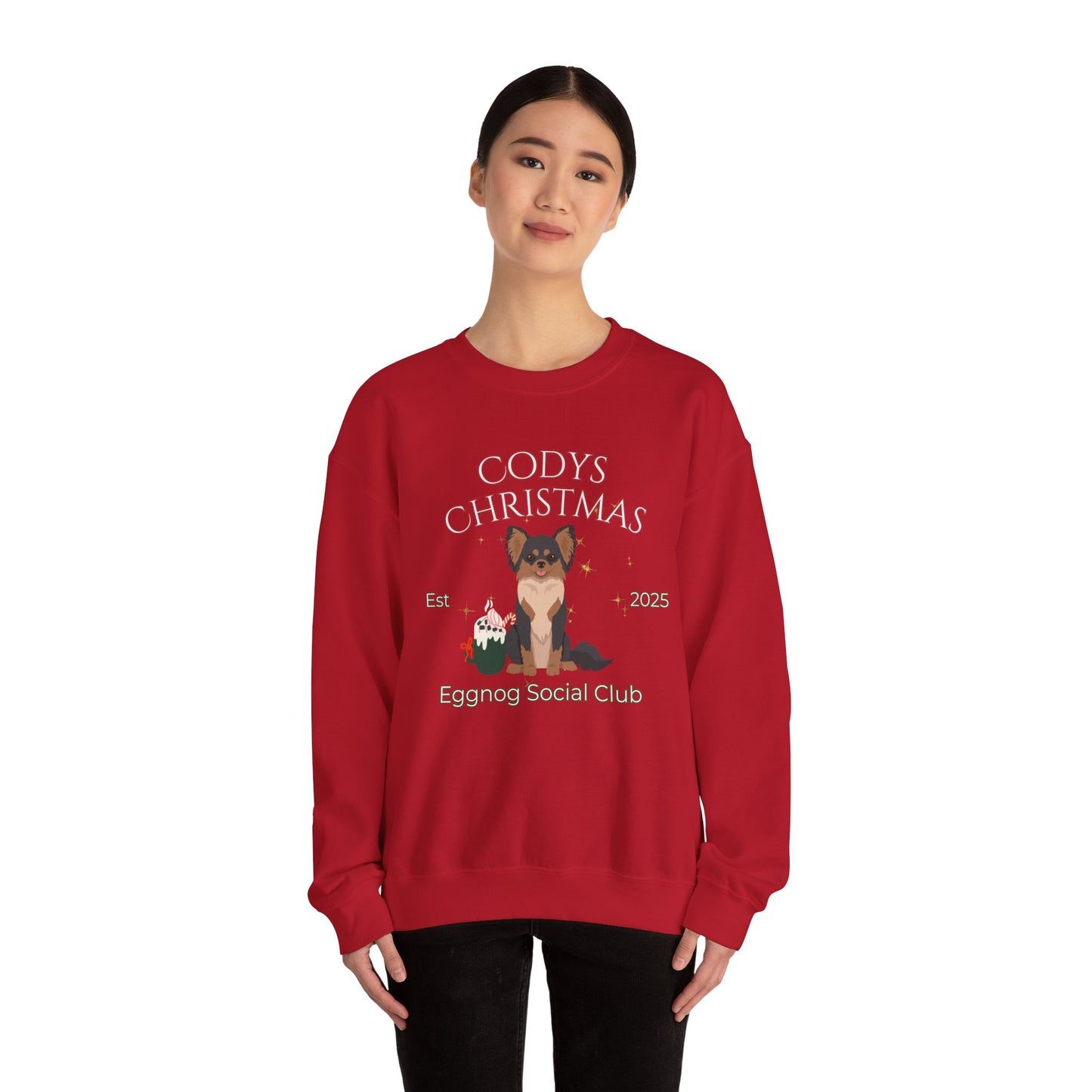 Chihuahua Dog Christmas Social Club Unisex Heavy Blend Crewneck Sweatshirt Custom Name