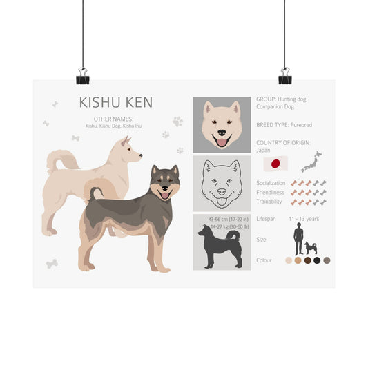 Kishu Ken Dog Matte Horizontal Posters 16X11