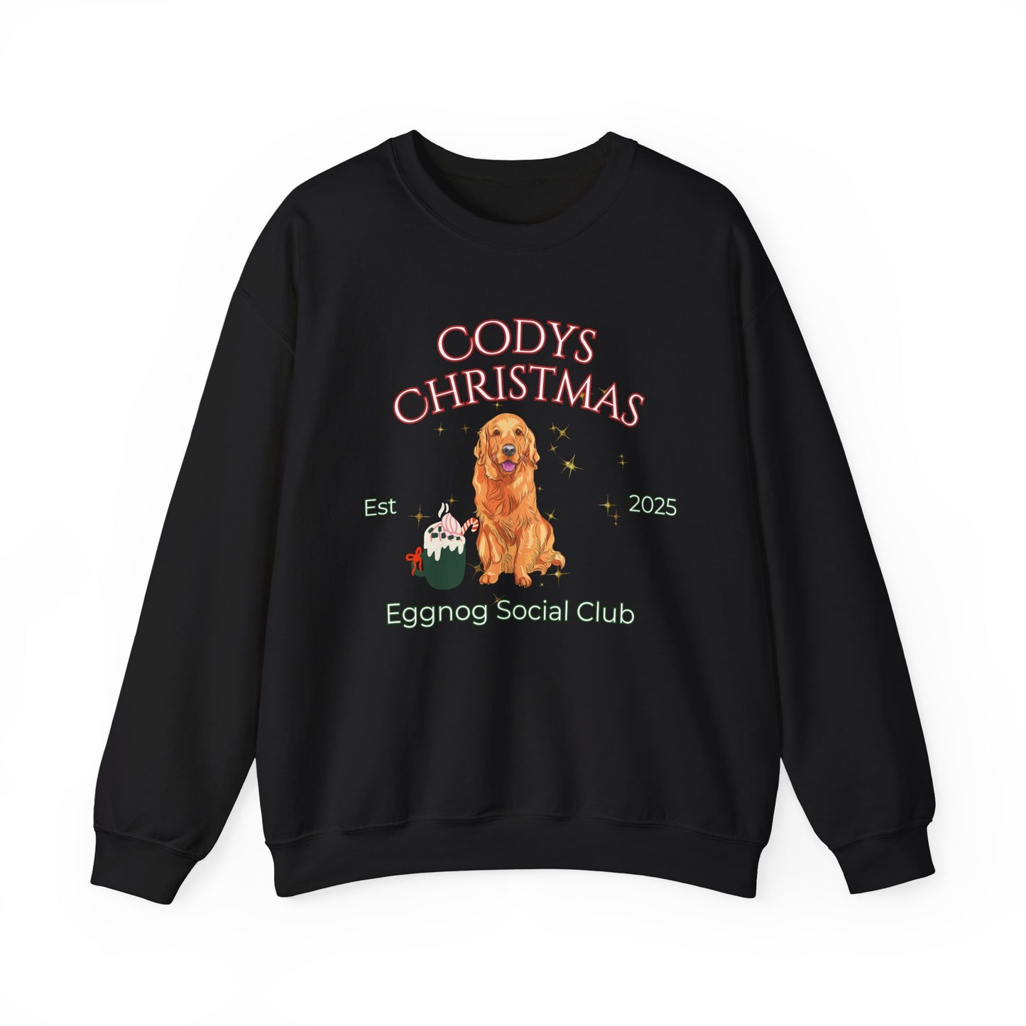 Golden Retriever Dog Christmas Social Club Unisex Heavy Blend Crewneck Sweatshirt Custom Name