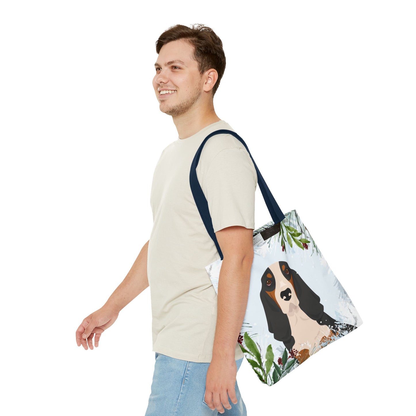 Basset Hound Dog Christmas Holiday Tote Bag 16x16