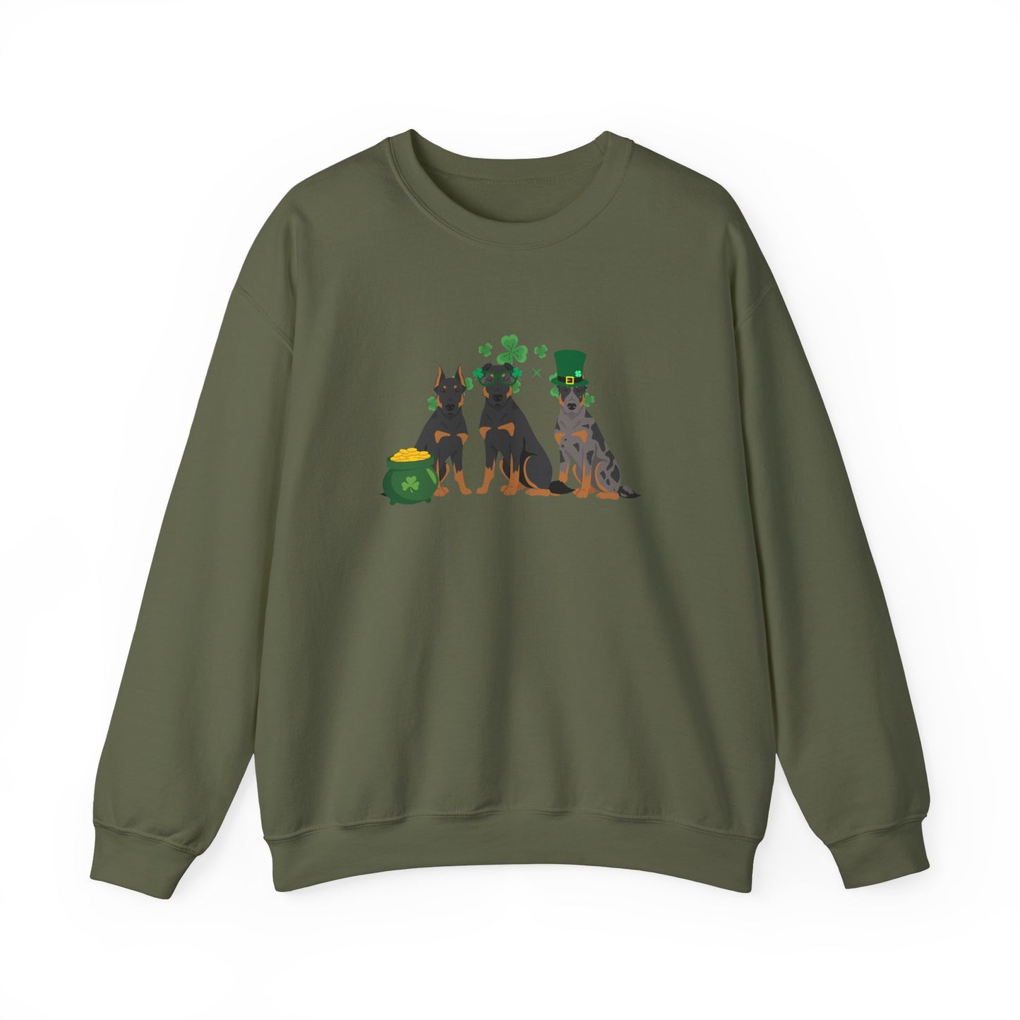 Beauceron Dog St Patricks Day Unisex Heavy Blend Crewneck Sweatshirt, St Pattys day, Cute Dog Mom Gift