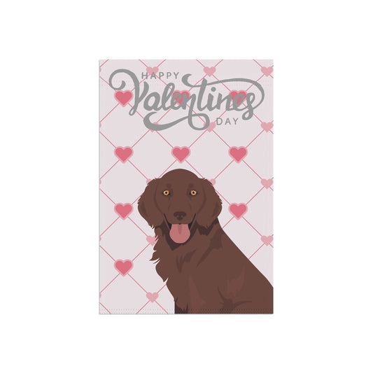 Flat Coated Retriever Dog Valentines Day Garden Flag