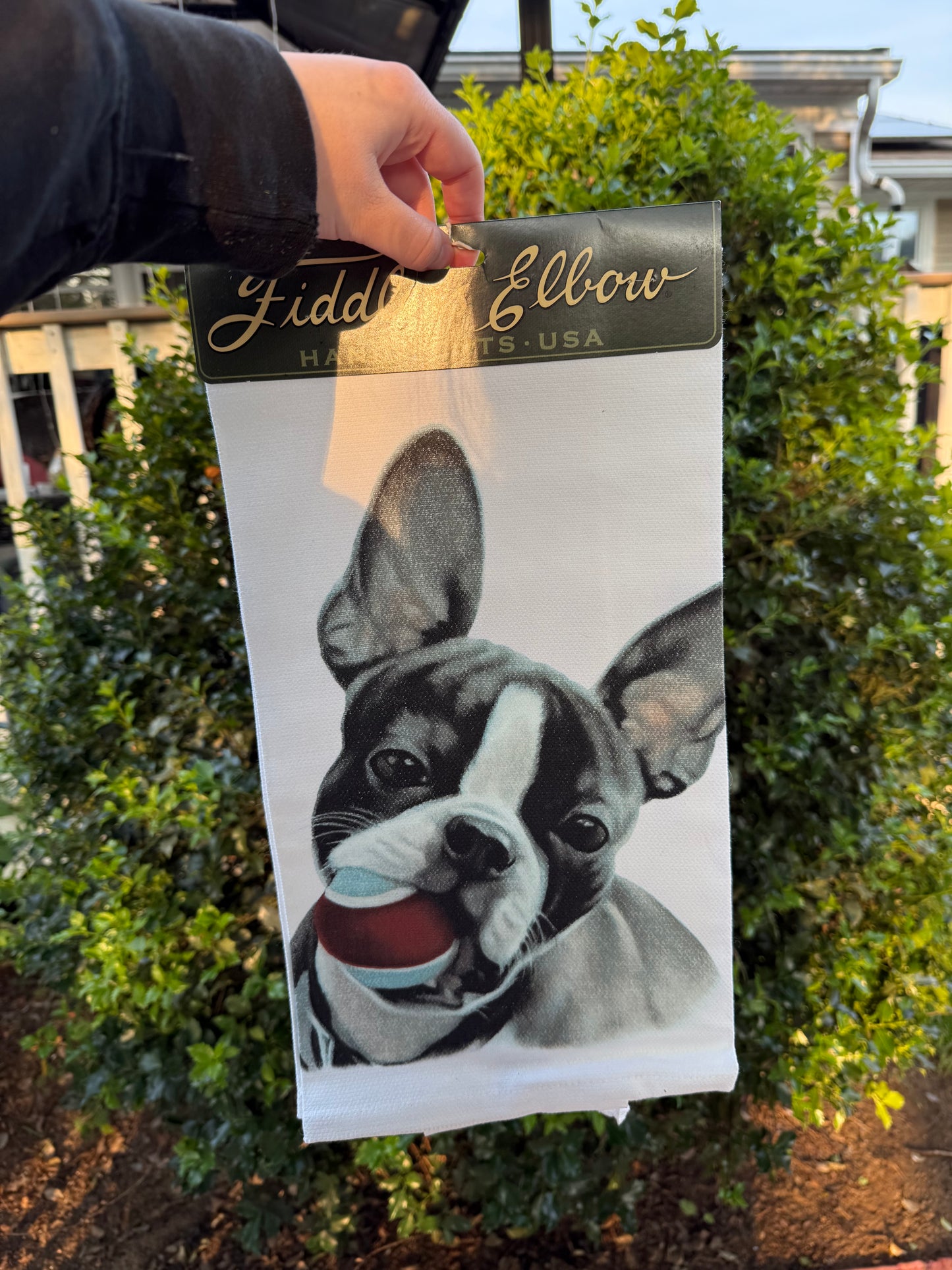 Boston Terrier Dish Towel