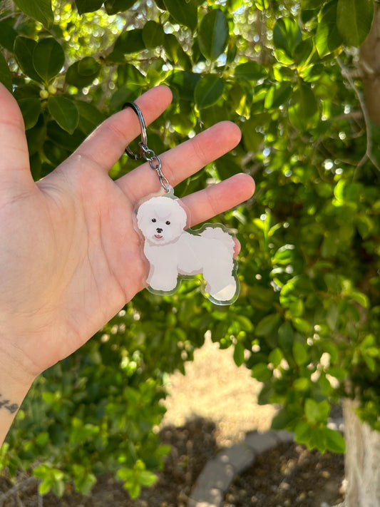 Bichon Frise Dog 2.5in Acrylic Keychain