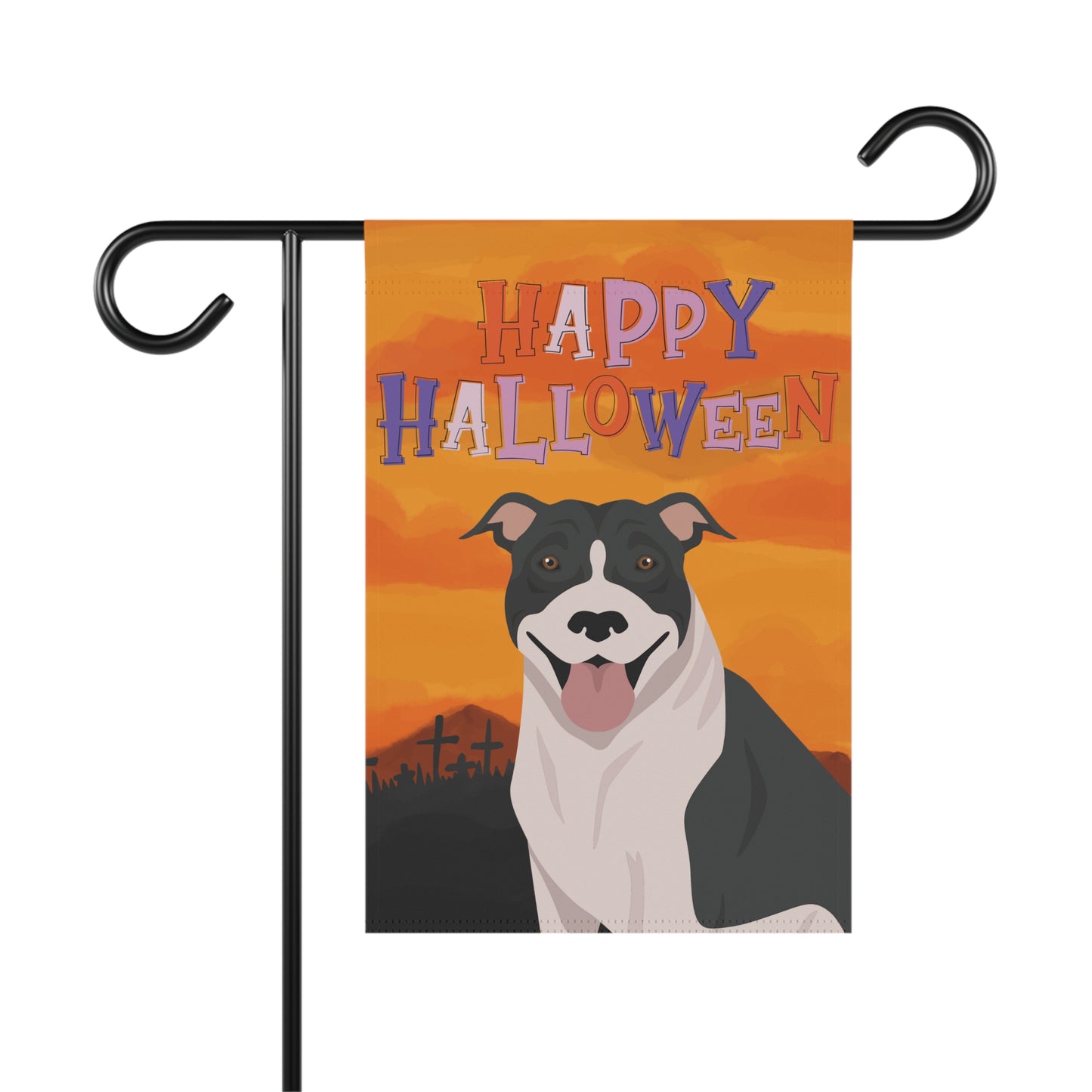Pit Bull Dog Halloween Garden Flag