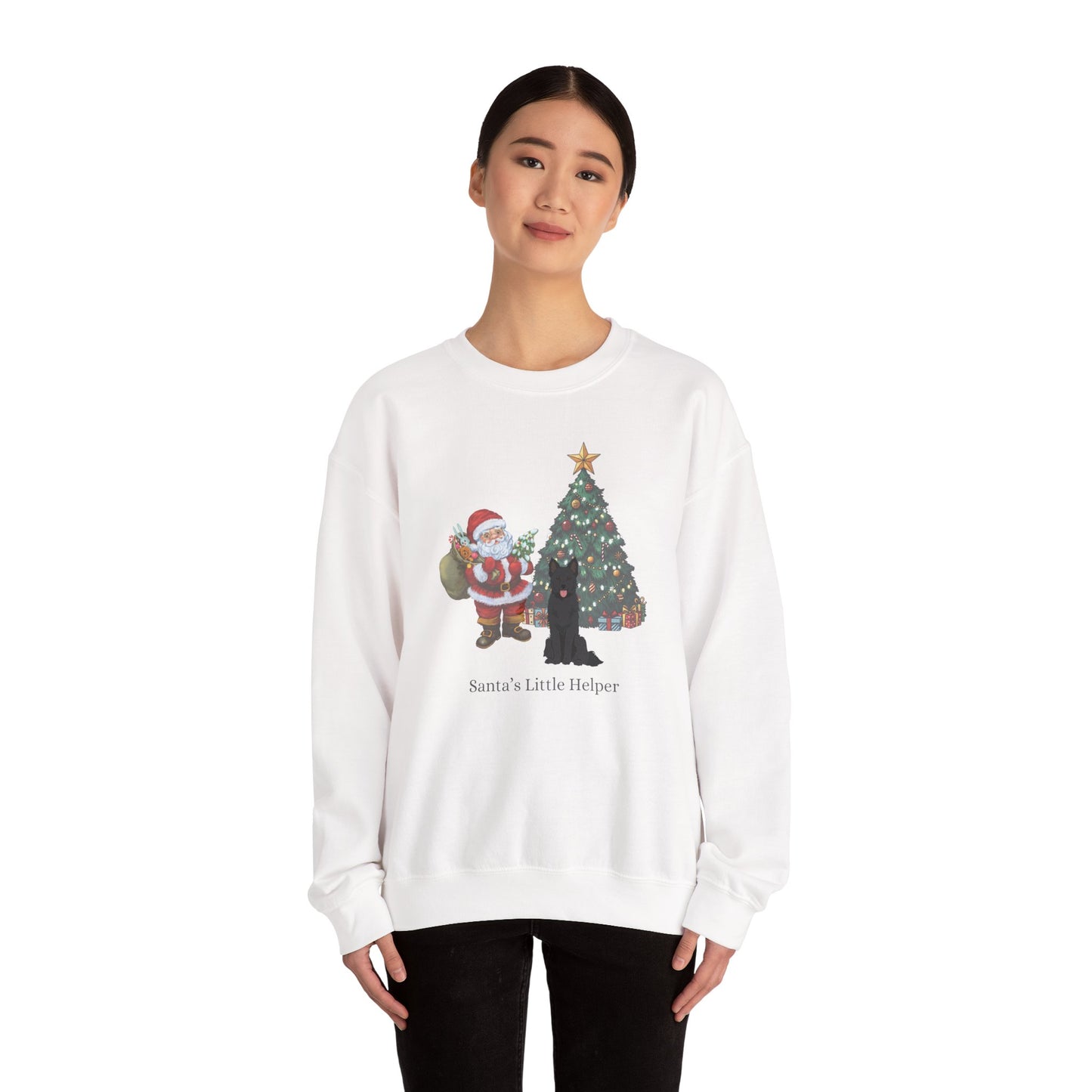 Mudi Dog Santa's Little Helper Unisex Heavy Blend Crewneck Sweatshirt