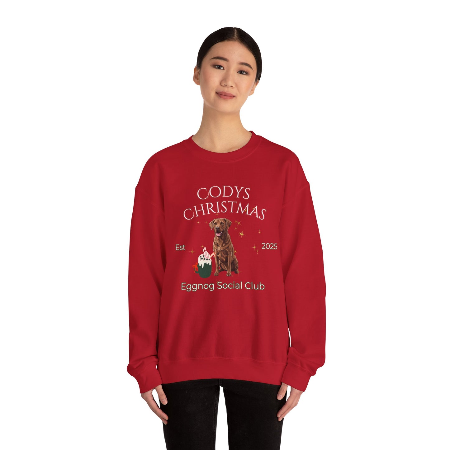 Chesapeake Bay Retriver Dog Christmas Social Club Unisex Heavy Blend Crewneck Sweatshirt Custom Name