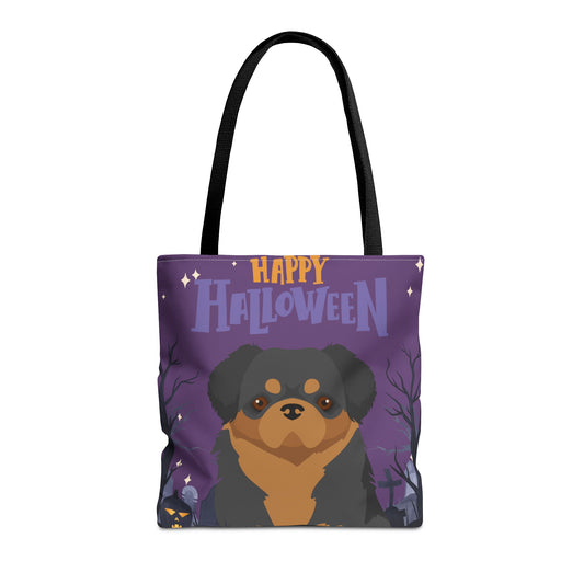 Tibetan Spaniel Dog Happy Halloween Tote Bag 16x16