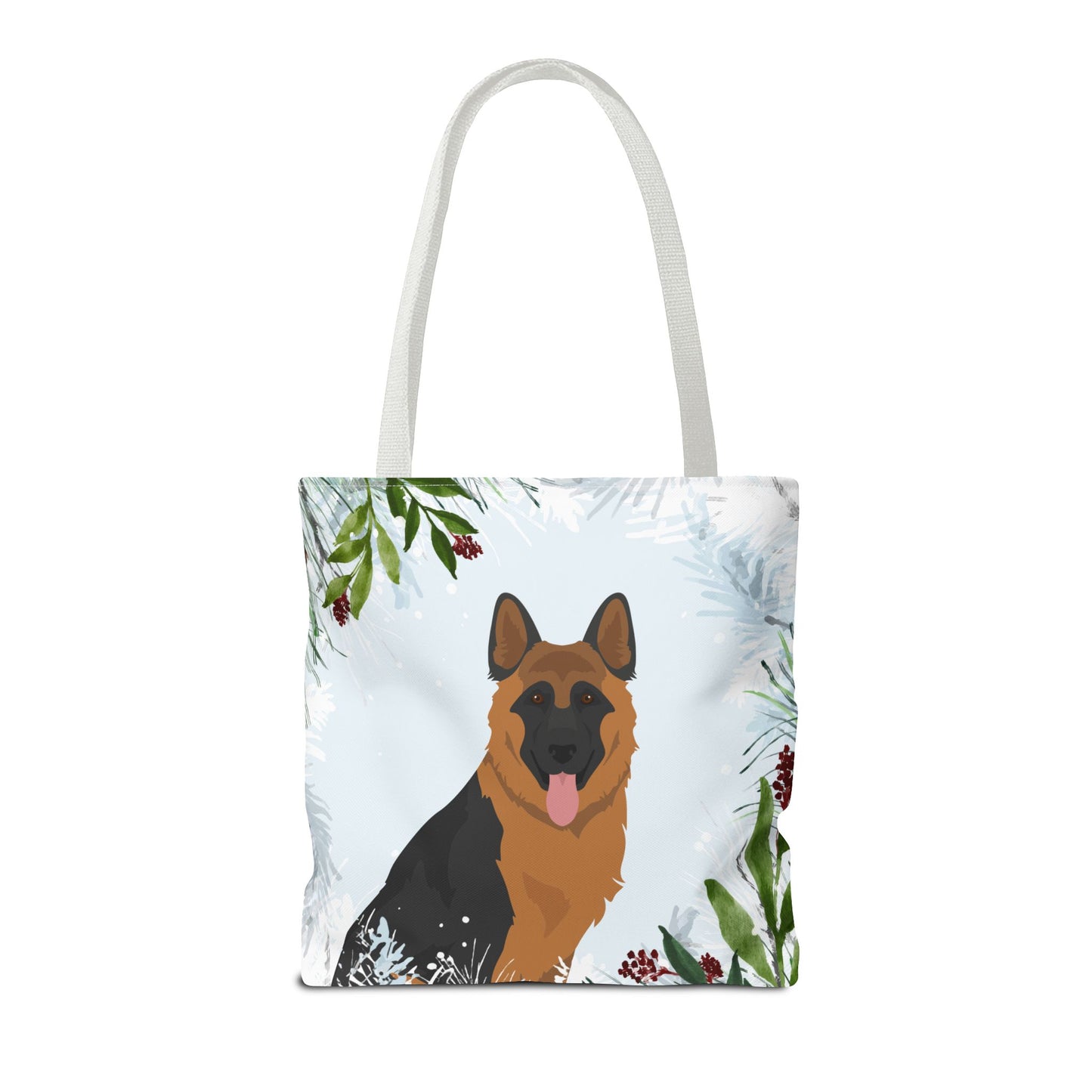 German Shepherd Dog Christmas Holiday Tote Bag 16x16