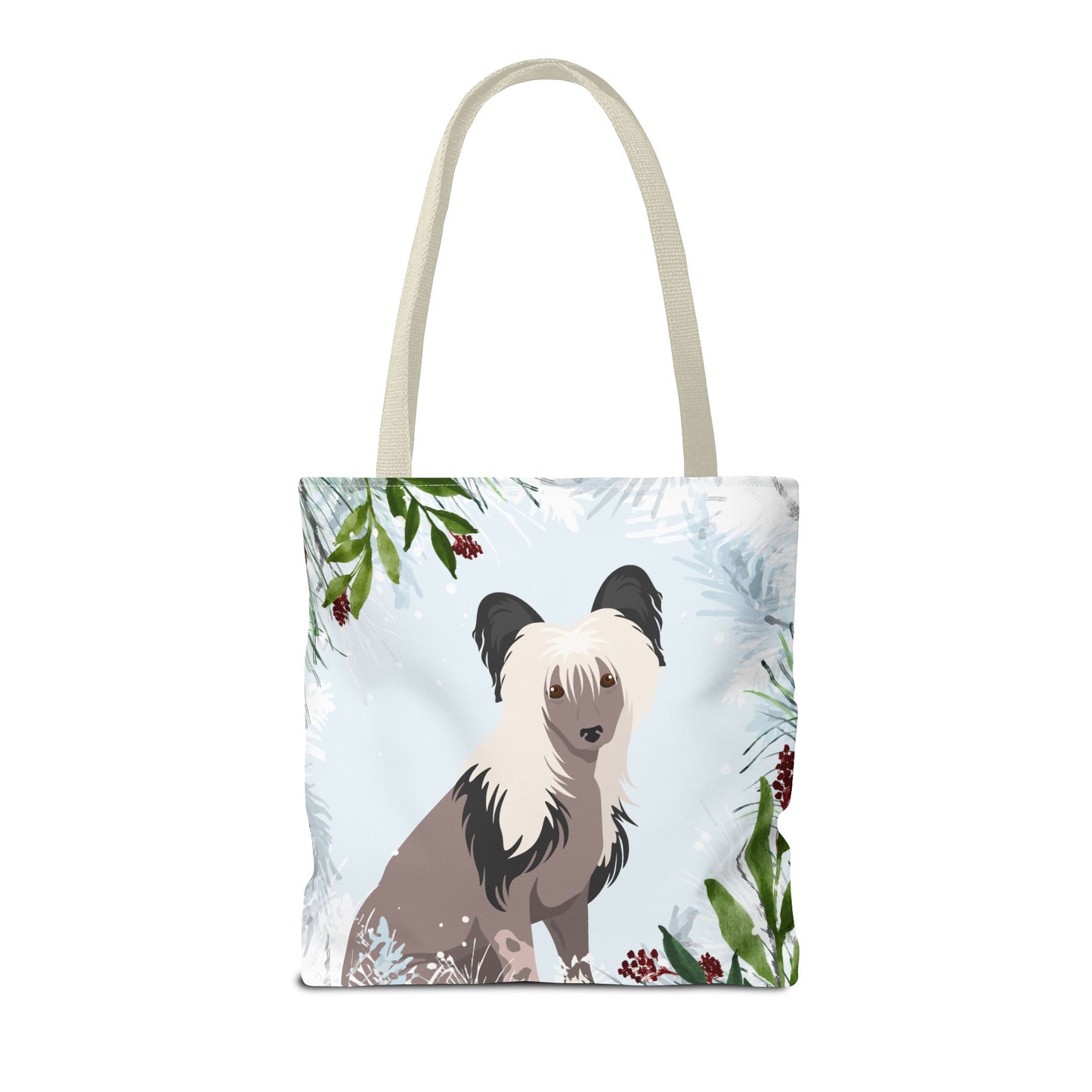 Chinese Cresred Dog Christmas Holiday Tote Bag 16x16