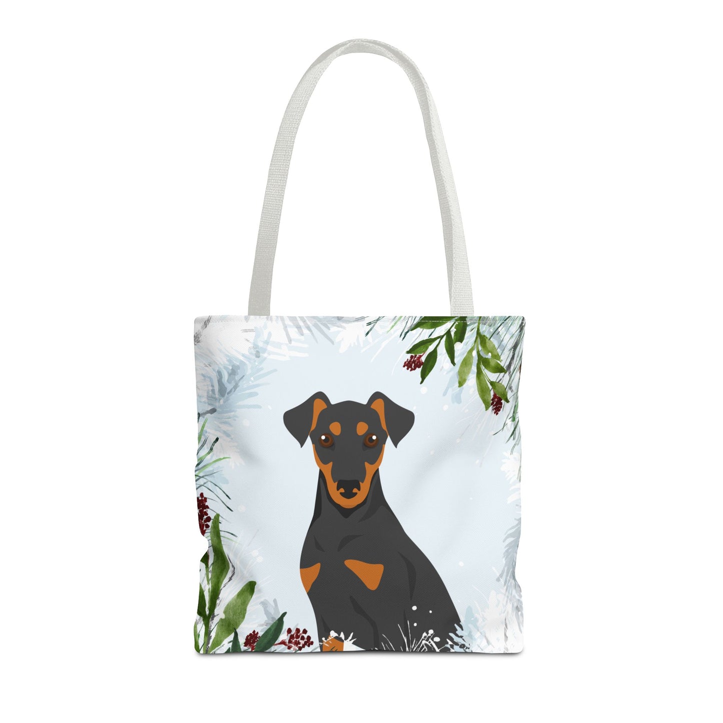 German Pinscher Dog Christmas Holiday Tote Bag 16x16