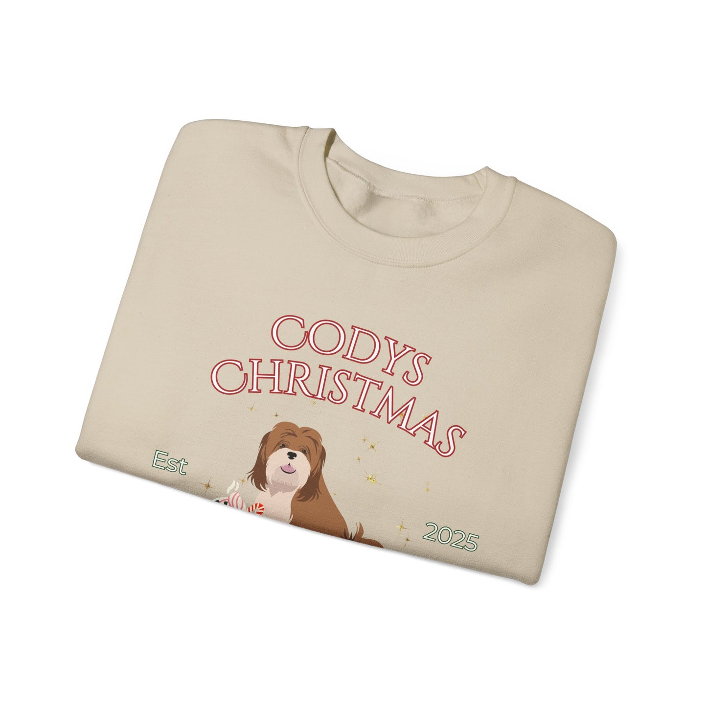 Lhasa Apso Dog Christmas Social Club Unisex Heavy Blend Crewneck Sweatshirt Custom Name