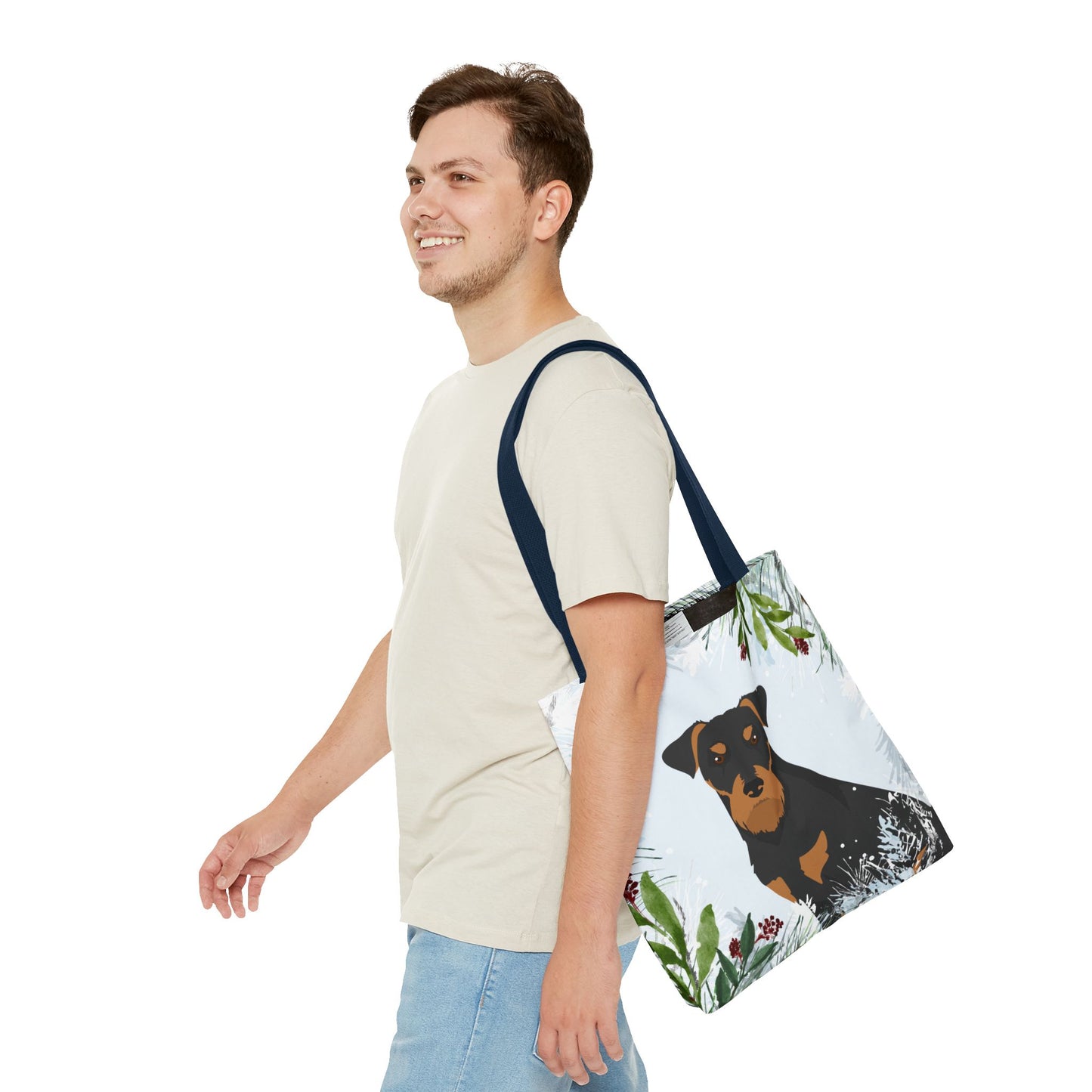 Jagdterrier Dog Christmas Holiday Tote Bag 16x16