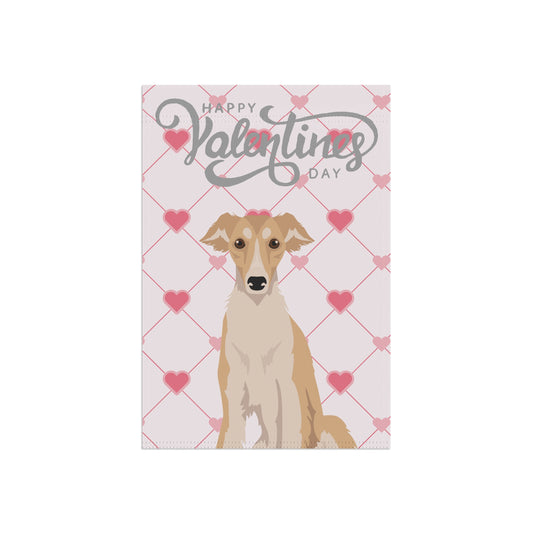 Silken Windhound Dog Valentines Day Garden Flag