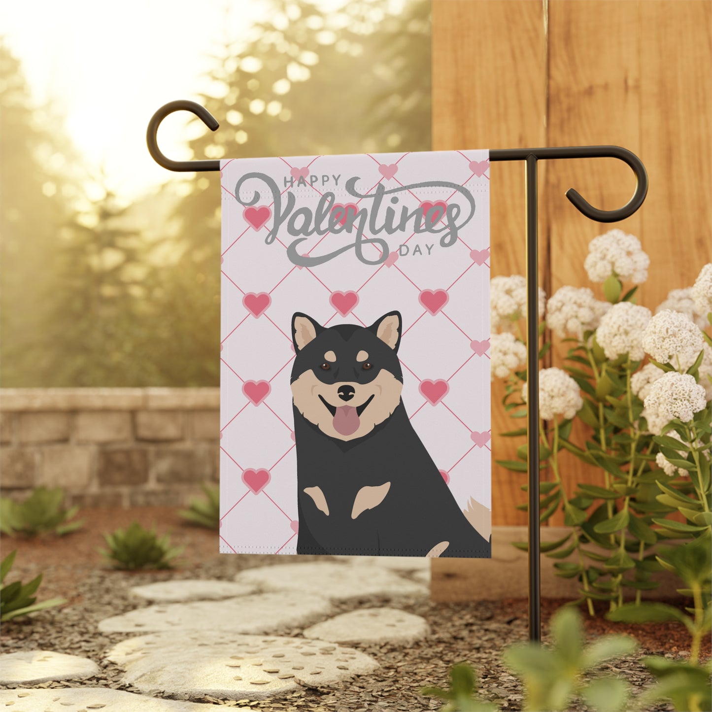 Shiba Inu Dog Valentines Day Garden Flag