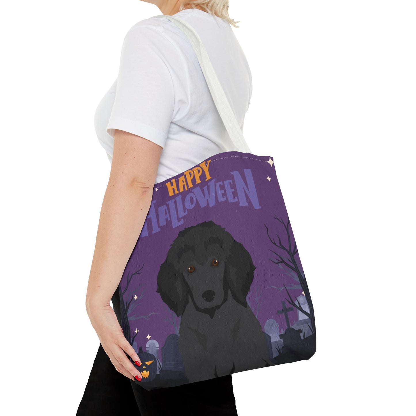 Poodle Dog Happy Halloween Tote Bag 16x16