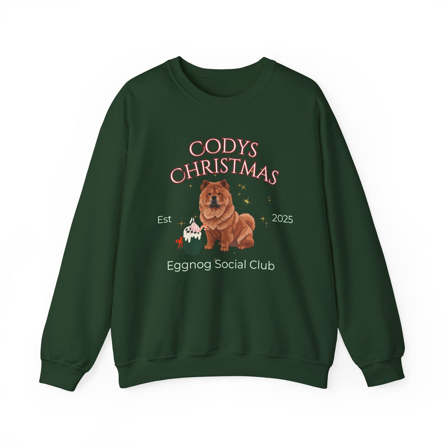 Chow Chow Dog Christmas Social Club Unisex Heavy Blend Crewneck Sweatshirt Custom Name