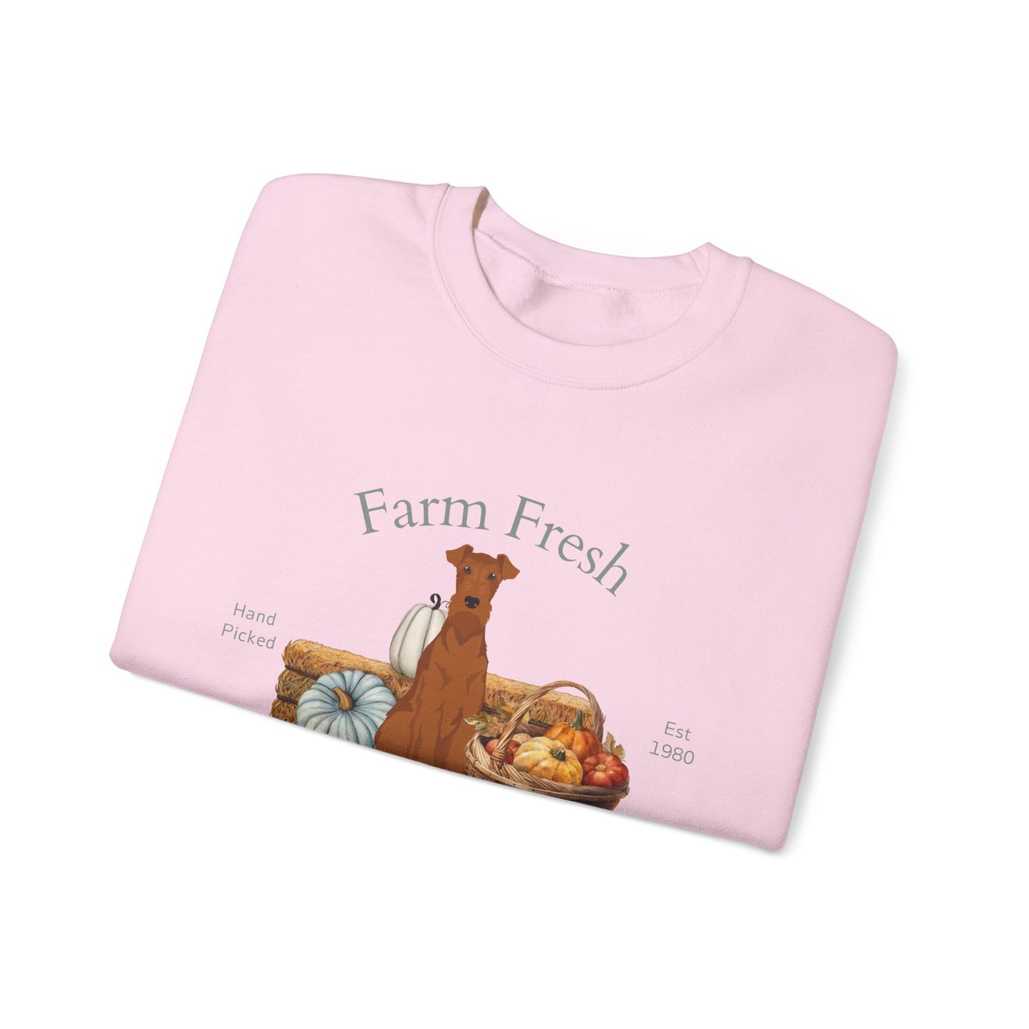 Irish Terrier Dog Fall Farm Fresh Unisex Heavy Blend Crewneck Sweatshirt