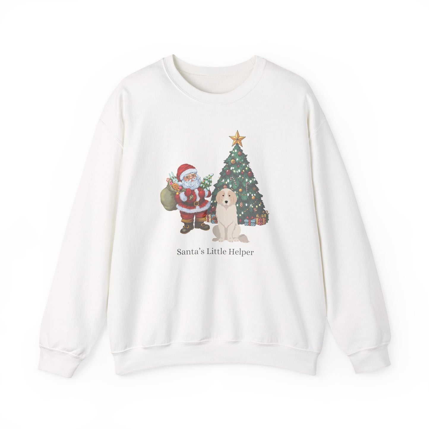 Great Pyrenees Dog Santa's Little Helper Unisex Heavy Blend Crewneck Sweatshirt