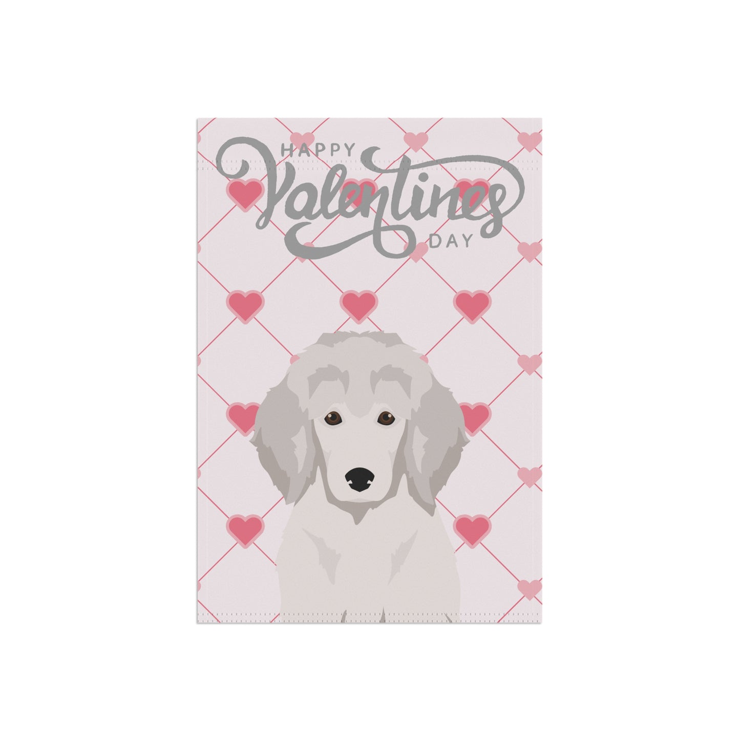 Poodle Dog Valentines Day Garden Flag