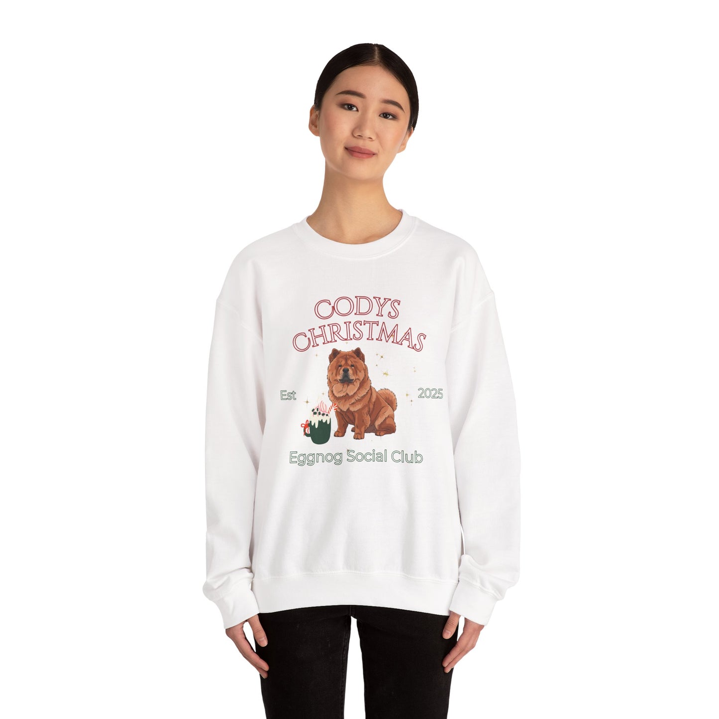 Chow Chow Dog Christmas Social Club Unisex Heavy Blend Crewneck Sweatshirt Custom Name