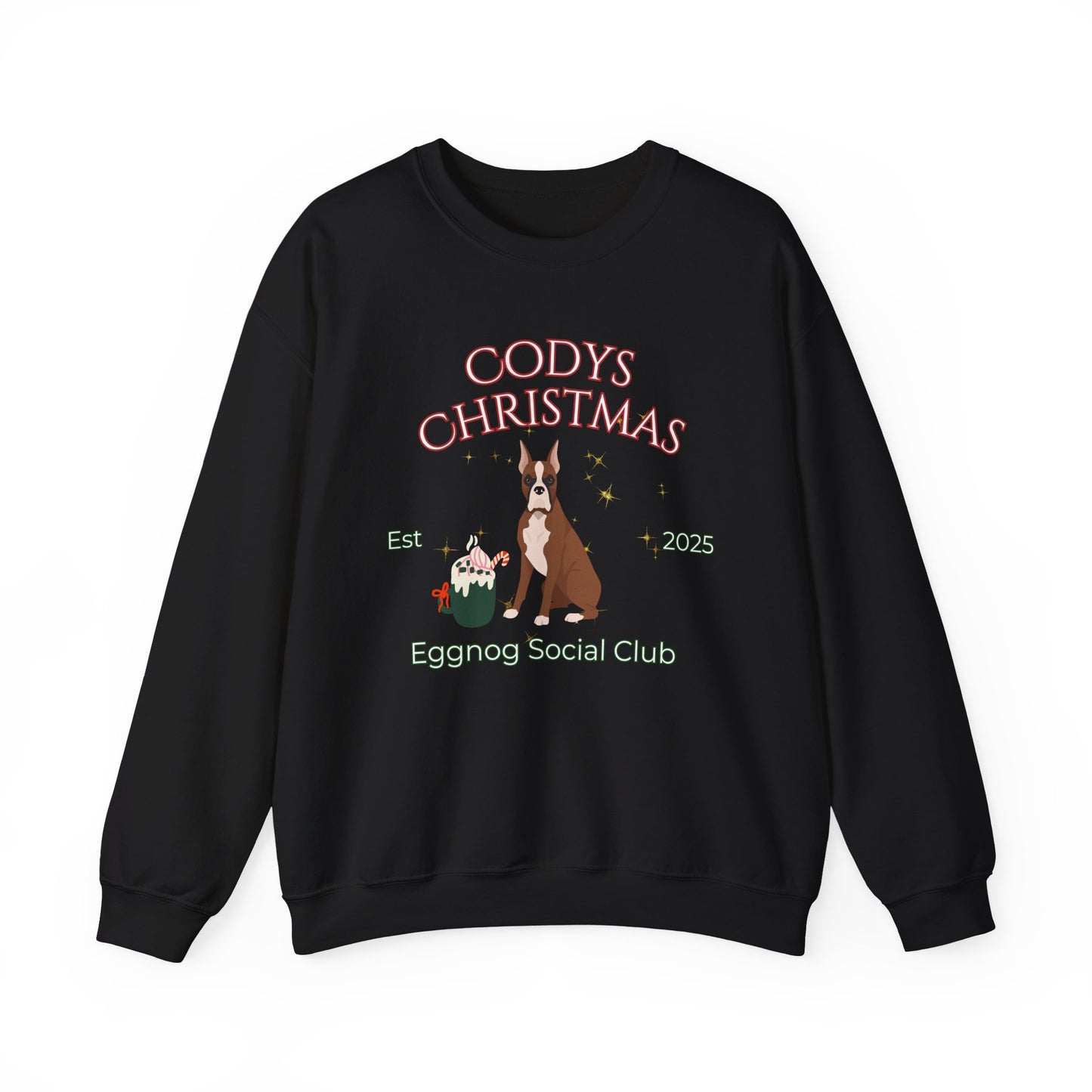 Borzoi Dog Christmas Social Club Unisex Heavy Blend Crewneck Sweatshirt Custom Name