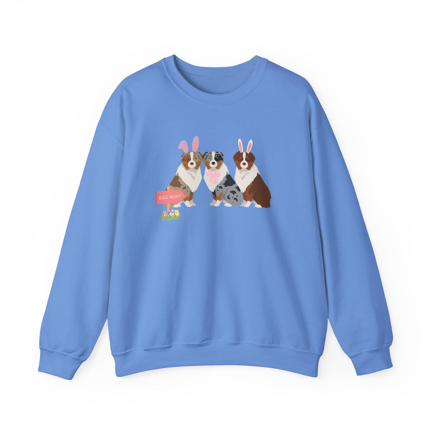 Australian Shepherd Dog Easter Unisex Heavy Blend Crewneck Sweatshirt, Easter, Cute Dog Mom Gift