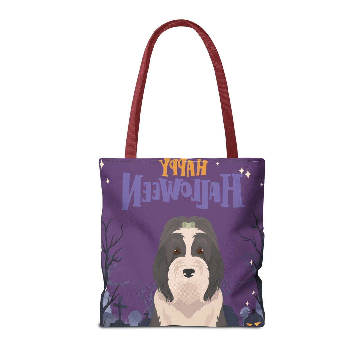 Bearded Collie Dog Happy Halloween Tote Bag 16x16