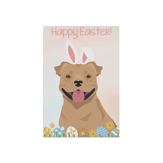 Staffordshire Bull Terrier Dog Happy Easter Garden Flag