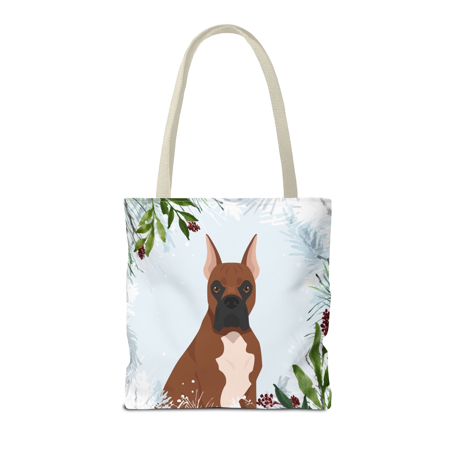 Boxer Dog Christmas Holiday Tote Bag 16x16