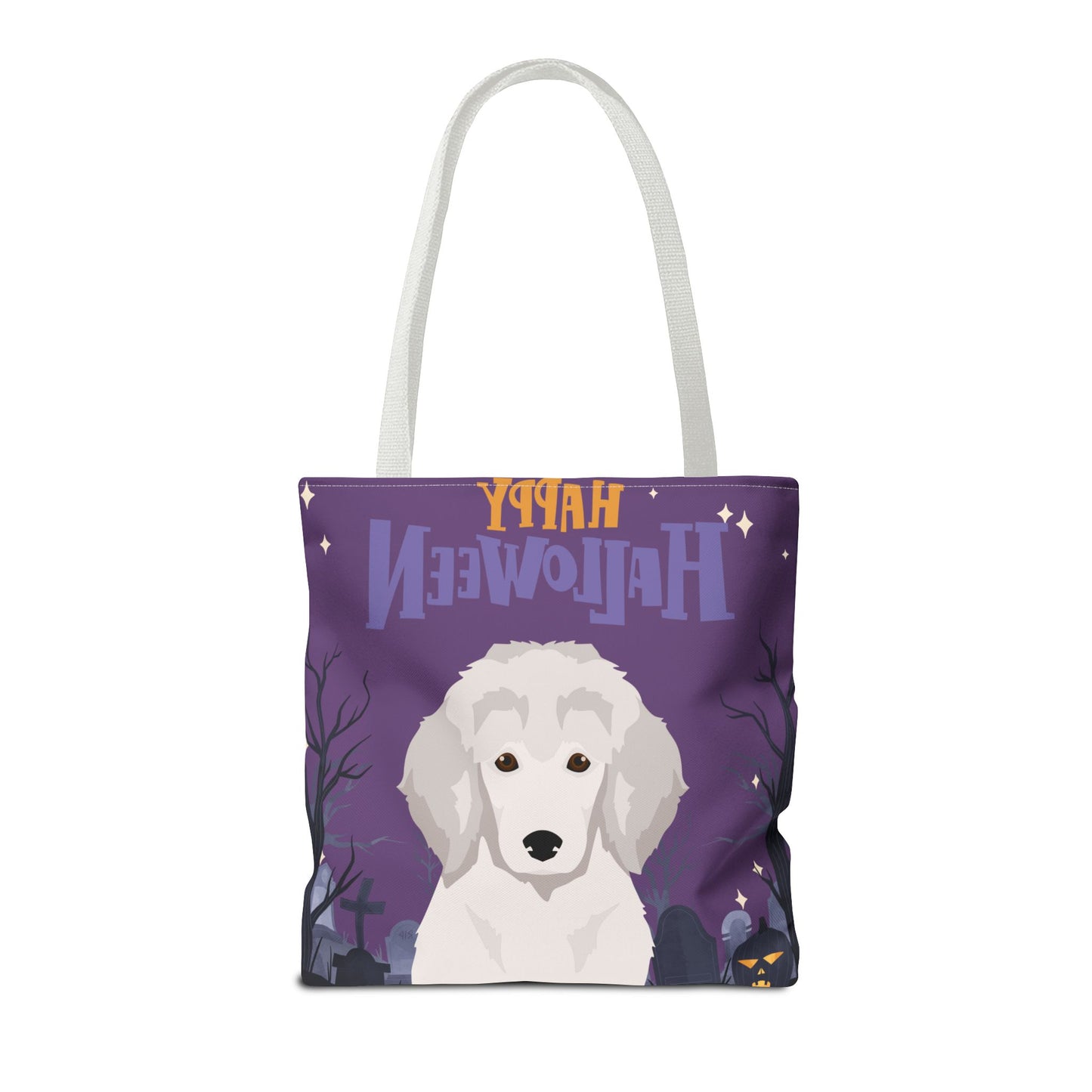 Poodle Dog Happy Halloween Tote Bag 16x16